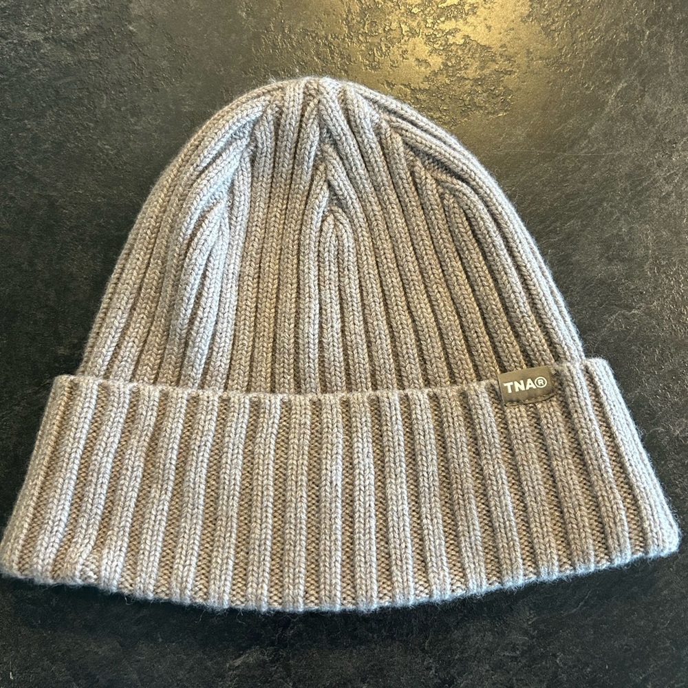 TNA Heather Gray Ribbed Knit Beanie